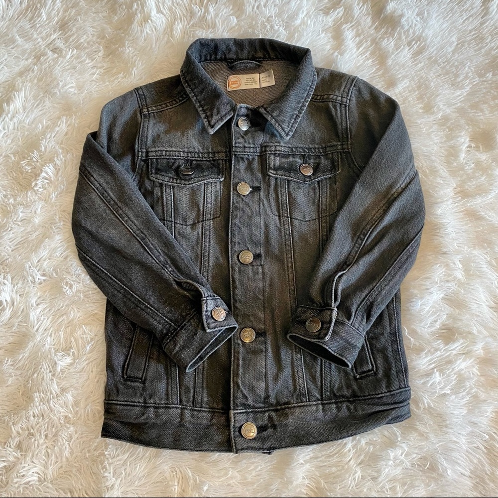 Wonder Nation Black Grey Denim 100% Cotton Jacket Coat